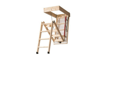 DJM Direct Eco Wooden Timber Folding Loft Ladder Frame Attic Access Hatch 115 x 57cm