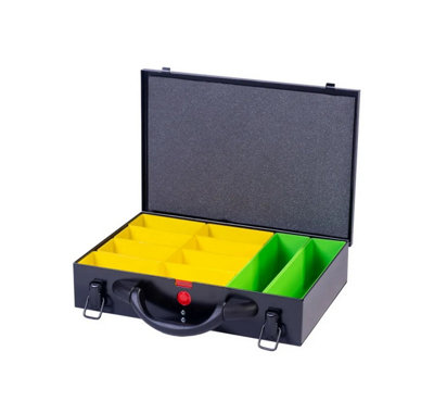 DJM Small Metal Compartment Organizer System Case Black