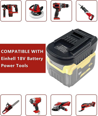 JJXNDO Accuadapter voor Milwaukee 18V & voor Dewalt 20 V Convert to for Einhell 18V accu, converter voor Dewalt 18V/20V &voor Milwaukee 18V Li-Ion batterij voor Einhell 18V Li-Ion elektrisch