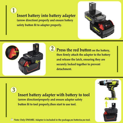 Battery Converter Adapter Battery Adapter Accessories for Dewalt 18V-20V to RYOBI 18V for P108 P105 Battery Type Conversion For Power Tools - | PH