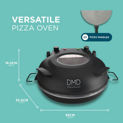 thumbnail image 2 of Commercial 12\" Double Deck Electric Pizza Oven - Stainless Steel Pizza Maker With Timer & Temperature Control, 1100W 2 of 13
