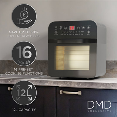 DMD 12L Digital Air Fryer Oven with Rotisserie 16 Pre-Set Modes With Timer Healthy Eating