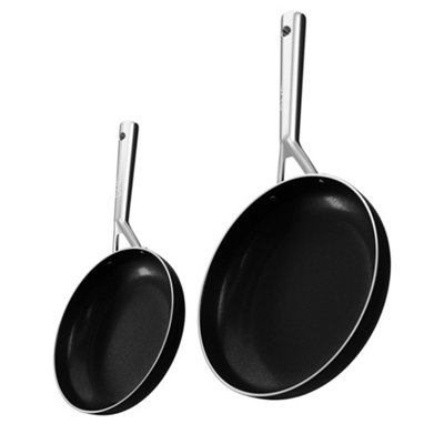 DMD 2-Piece Frying Pan Set 20 and 24cm, Non-Stick, Stainless Steel Cool Touch Handle