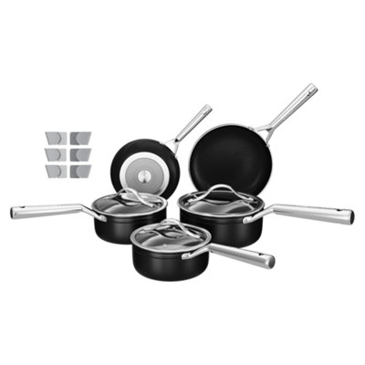 DMD 5-Piece Frying Pan & Sauce Pan Set, Non-Stick, Stainless Steel Handle Cool Touch