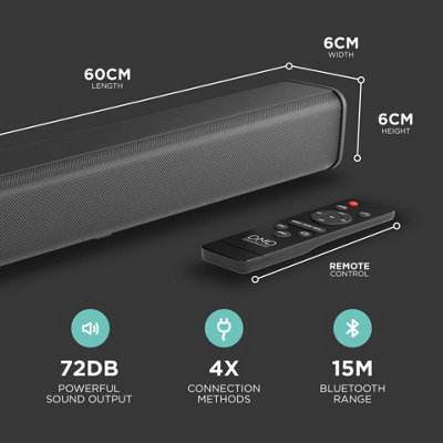 DMD All In One Sound Bar For TV with Remote Bluetooth, Optical, AUX Inputs 30W