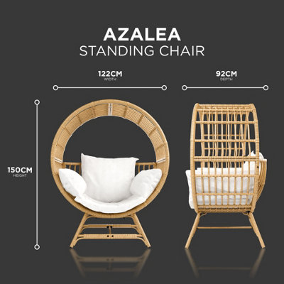 DMD Azalea Standing Chair with Super Soft Cushion, PE Resin Rattan with ...