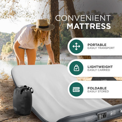 DMD Double Inflatable Mattress Self Inflating/Deflating with Built-In ...