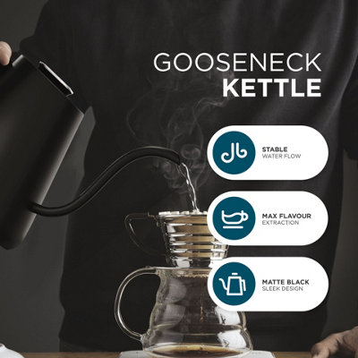 DMD Electric 1.0L Gooseneck Kettle LCD Display 8mm Spout 40 100C Temp Control DIY at B Q