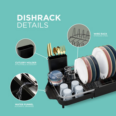 DMD Expandable Dish Rack, With Removable Cutlery Holder, Anti-Scratch ...