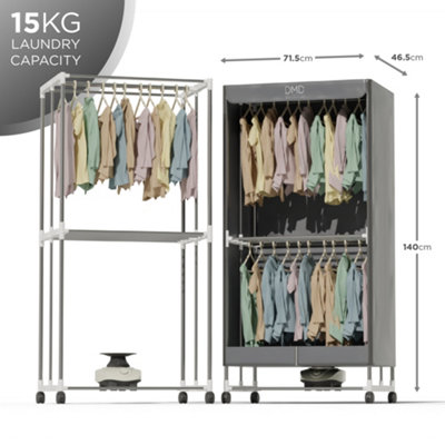 DMD Hang'n'Dry Electric Clothes Dryer Wardrobe Collapsible Airer With Cover DMDED1