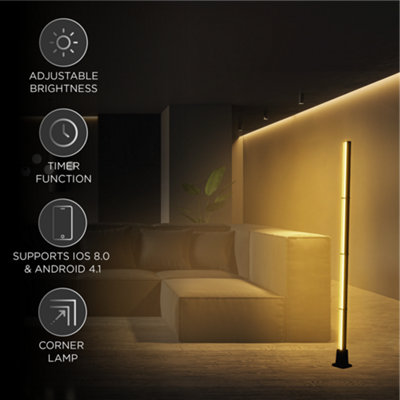 DMD Smart Corner Floor Lamp RGBIC 1.5m 16 million Colours Works with Alexa, Google Assistant Mood Light