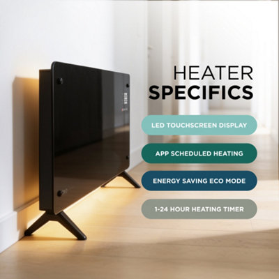 DMD Smart Wi-Fi Glass Panel Heater Touchscreen 2000W Freestanding and ...
