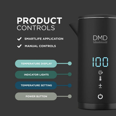 DMD Wi-Fi Touchscreen Smart Kettle, 1.5L Voice Control with Alexa & Google 2200W