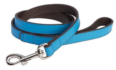 DO&G Dog Puppy Leather Lead Quality Real Leather - Light Blue Price Comparisons | Compare The Build