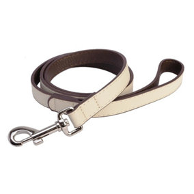 DO&G Dog Puppy Leather Lead Quality Real Leather - White
