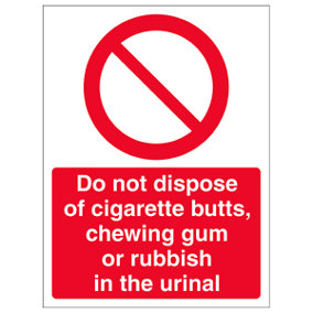 Do Not Dispose Of Cigarette Butts Sign - Rigid Plastic 200x300mm (x3)