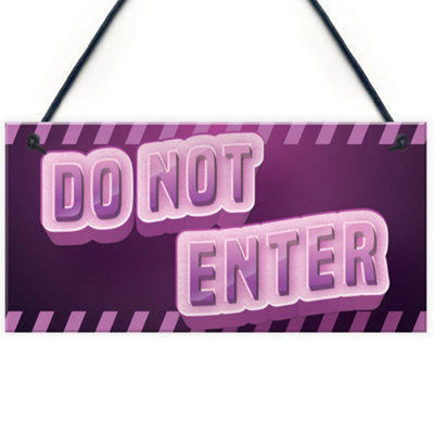 DO NOT ENTER Sign Neon Effect Girls Gaming Sign For Girls Bedroom