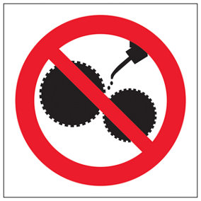 DO NOT OIL Logo Prohibited Logo Sign - Rigid Plastic - 100x100mm (x3)