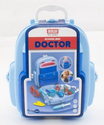 Doctor Nurse Medical Backpack Carry Case Accessories Play Fun