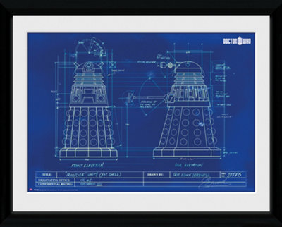 Doctor Who Dalek Blueprint 30 x 40cm Framed Collector Print