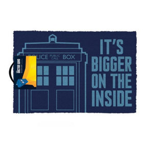 Doctor Who Its Bigger On The Inside Tardis Door Mat Blue/Sky Blue (One Size)