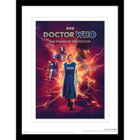 Doctor Who The Power Of The Doctor Framed Print Red/Blue/White (40cm x 30cm)