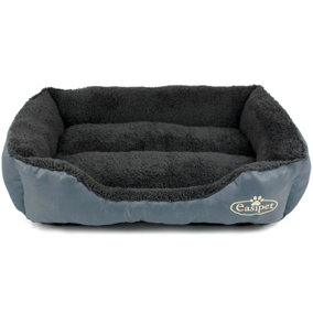 Dog Bed Cat Beds Washable Soft Faux Fur Fleece Cushion Pet Puppy Basket Grey Medium