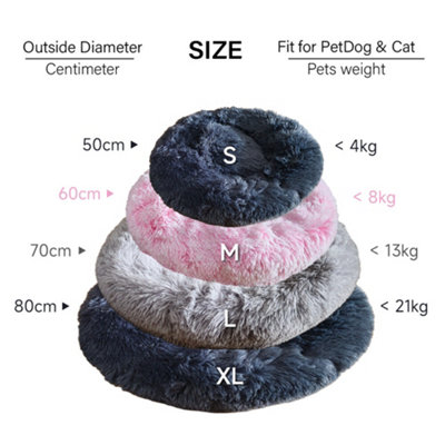 Dog Bed Donut Soft Large Plush Cat Beds For Calming Pet Anti Anxiety ...