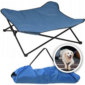 Dog Bed Elevated Pet Care Portable Raised Indoor Outdoor Cot Foldable Camping Animal Bedding Blue