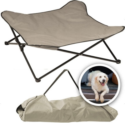Dog Bed Elevated Pet Care Portable Raised Indoor Outdoor Cot Foldable Camping Animal Bedding Brown