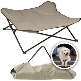Dog Bed Elevated Pet Care Portable Raised Indoor Outdoor Cot Foldable Camping Animal Bedding Brown