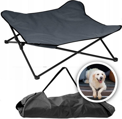 Dog Bed Elevated Pet Care Portable Raised Indoor Outdoor Cot Foldable Camping Animal Bedding Grey