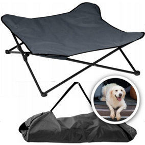Dog Bed Elevated Pet Care Portable Raised Indoor Outdoor Cot Foldable Camping Animal Bedding Grey