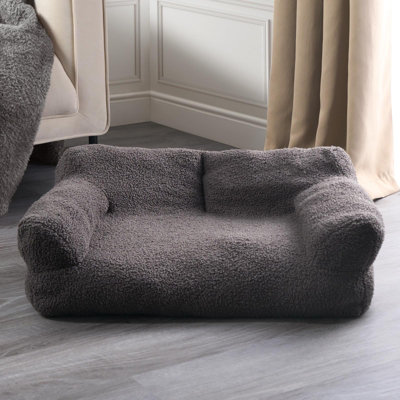 Dog Bed Sofa Cat Washable Fleece Pet Puppy Medium Cushion, Charcoal Price Comparisons | Compare The Build