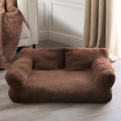 Dog Bed Sofa Cat Washable Fleece Pet Puppy Medium Cushion, Chocolate Price Comparisons | Compare The Build