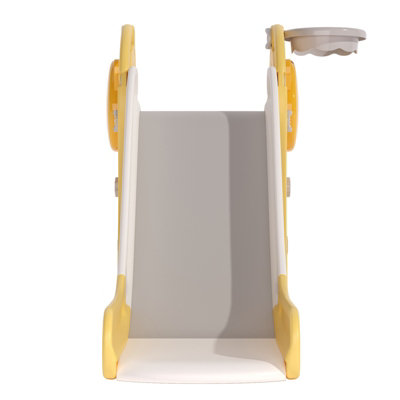 Dog Cartoon Yellow Toddler Slide Set Play Set with Basketball Hoop W 1500 x D 630 x H 780 mm
