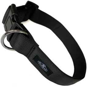 Dog Collar Neoprene Padded Waterproof Comfort Collar Black L-XL