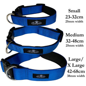 Dog Collar Neoprene Padded Waterproof Comfort Collar Blue S