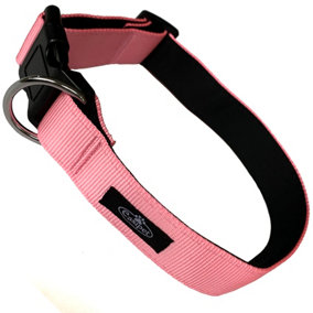 Dog Collar Neoprene Padded Waterproof Comfort Collar Pink L-XL