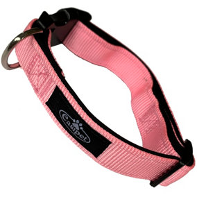 Dog Collar Neoprene Padded Waterproof Comfort Collar Pink M
