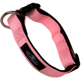 Dog Collar Neoprene Padded Waterproof Comfort Collar Pink S