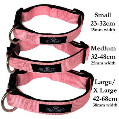 Dog Collar Neoprene Padded Waterproof Comfort Collar Pink S