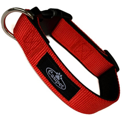 Dog Collar Neoprene Padded Waterproof Comfort Collar Red S