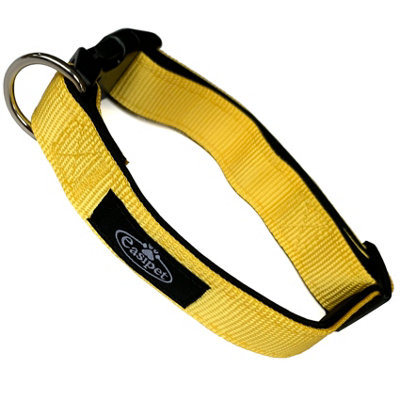 Dog Collar Neoprene Padded Waterproof Comfort Collar Yellow M