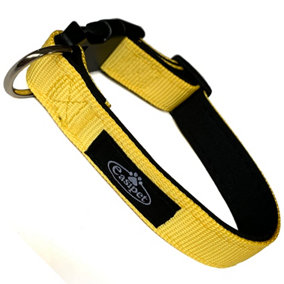 Dog Collar Neoprene Padded Waterproof Comfort Yellow S