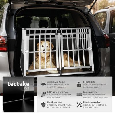 Pet Carrier Angled Dog Crate LARGE DOG CRATE Door Car Travel Puppy