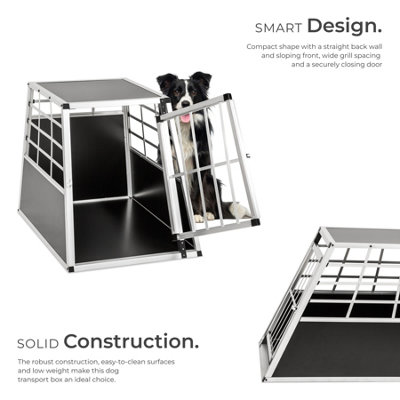 View of Dog Crate Single - straight back wall, aluminium transport box ...