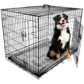 Dog Crate with Removable Tray and Bed - Extra Large