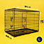 Dog Crate with Removable Tray and Bed - Large