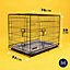 Dog Crate with Removable Tray and Bed - Medium